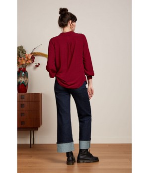 KING LOUIE •• Maisie Blouse Piper | Cabernet Red from De Groene Knoop