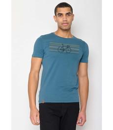 GREENBOMB •• T-shirt Bike Happy Guide | Blue Stone via De Groene Knoop