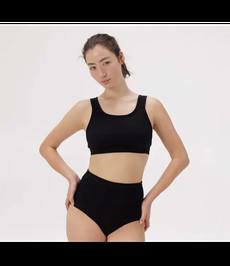 Organic Basics •• Rib-Flex Super High-Rise Briefs | black via De Groene Knoop