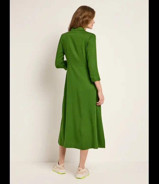 LANIUS •• Midi Jurk van Tencel | Green | Midikleid from De Groene Knoop