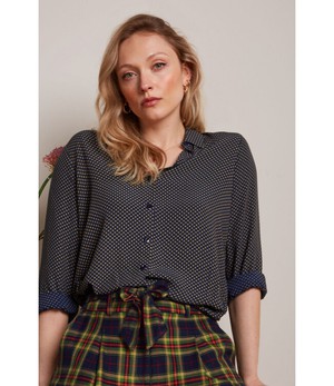 KING LOUIE •• Maisie Blouse Piper | Evening blue from De Groene Knoop