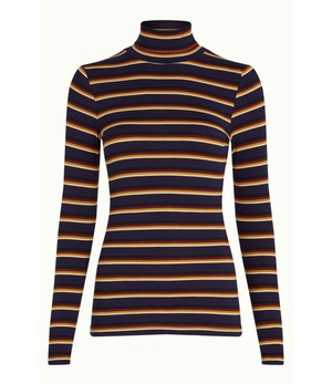 KING LOUIE •• Rollneck Top Century Stripe | Evening Blue from De Groene Knoop