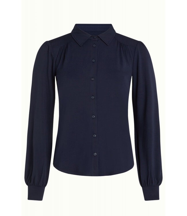 KING LOUIE •• Carina Blouse Viscose Light | Evening Blue from De Groene Knoop