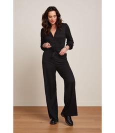 KING LOUIE •• Darcy Jumpsuit Viscose Classic | Black via De Groene Knoop