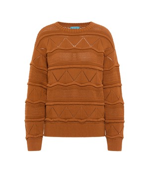 Tranquillo •• Patterned knitted jumper| Caramel from De Groene Knoop