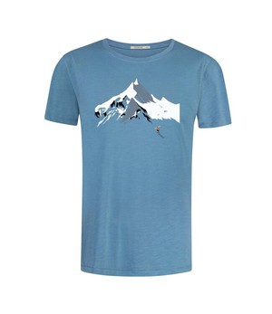 GREENBOMB •• T-shirt Nature Mountain Ski Spice | Steelblue from De Groene Knoop