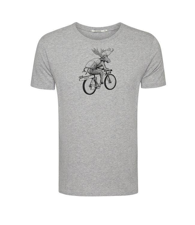 GREENBOMB •• T-Shirt animal moose ski guide | heather grey from De Groene Knoop