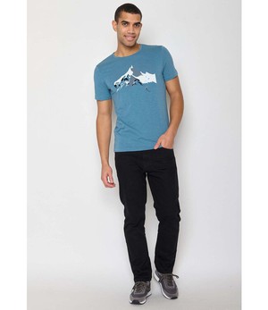 GREENBOMB •• T-shirt Nature Mountain Ski Spice | Steelblue from De Groene Knoop