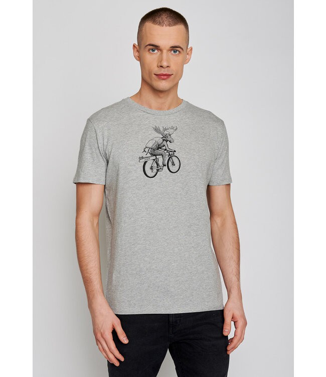 GREENBOMB •• T-Shirt animal moose ski guide | heather grey from De Groene Knoop