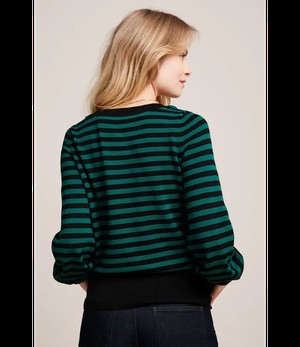 KING LOUIE •• Marie Bell Top Loop Stripe | Peacock Green from De Groene Knoop