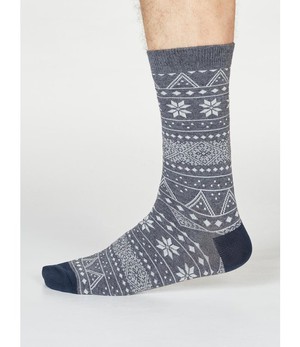 THOUGHT  Heren sokken Olwin Fairisle  | Bamboo Organic Cotton from De Groene Knoop