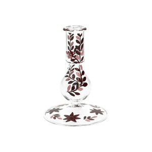 Kandelaar, handbeschilderd, glas, roze, 13 cm from Dille & Kamille