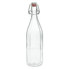 Beugelfles, facet, glas, porseleinen dop, 1 liter via Dille & Kamille