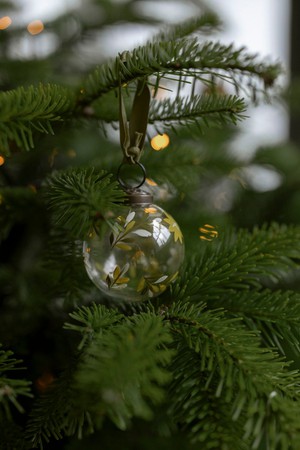 Kerstbal, beschilderd, glas, groen, klein, Ø 5 cm from Dille & Kamille