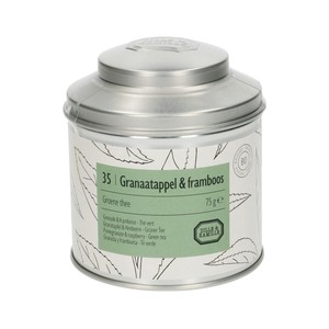 Granaatappel & framboos, biologisch, groene thee, blik, 75 gram from Dille & Kamille