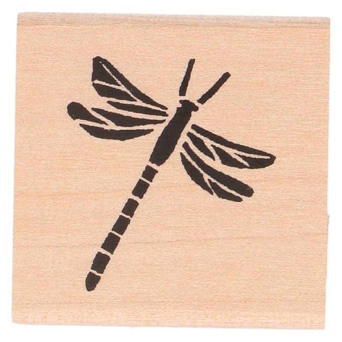 Stempel, berkenhout, libelle, 3,5 x 3,5 cm from Dille & Kamille