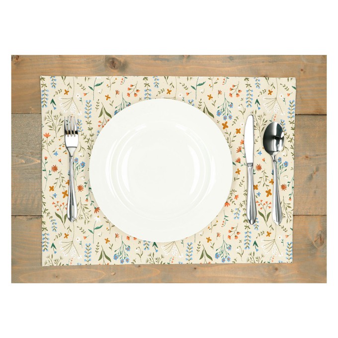 Placemat, GOTS bio-katoen, veldbloemen, 35 x 50 cm from Dille & Kamille