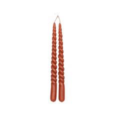 Dinerkaars gedraaid, terracotta, 29 cm, set van 2 via Dille & Kamille