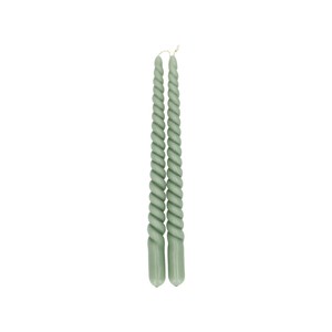 Dinerkaars gedraaid, groen, 29 cm, set van 2 from Dille & Kamille