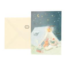 Kerstkaart + envelop, tent met dieren via Dille & Kamille