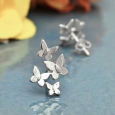 Zilveren oorbellen vlinderzwerm via Fairy Positron