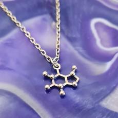 Zilveren halsketting cafeïnemolecule via Fairy Positron
