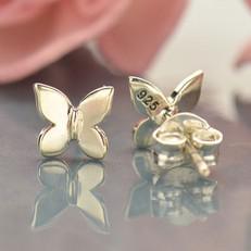 Zilveren oorbellen vlinder (studs) via Fairy Positron