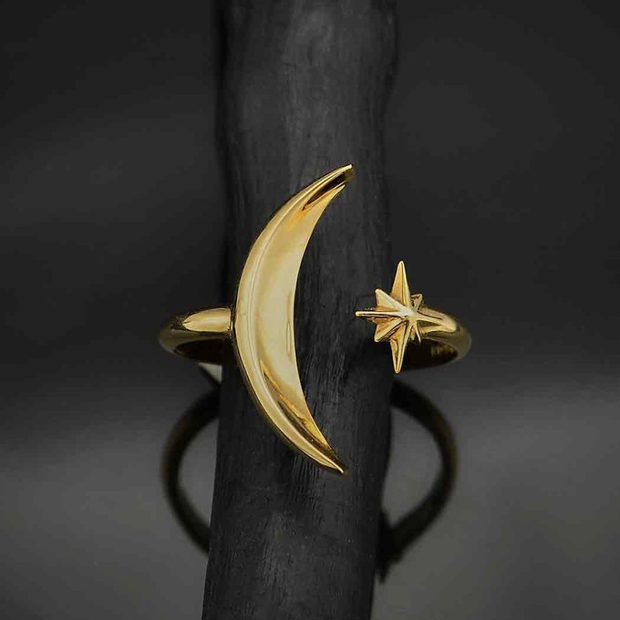 Bronzen ring maan & ster from Fairy Positron