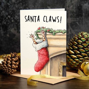 Wenskaart kerst "Santa Claws" from Fairy Positron