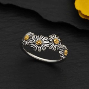 Zilveren/bronzen ring madeliefjesketting from Fairy Positron