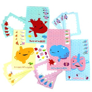 Mix & match stationery set "I Heart Guts" from Fairy Positron