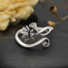 Zilveren ring lotusbloem via Fairy Positron