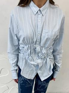 Loans Upcycled Blue Stripe Shirt via Fanfare Label