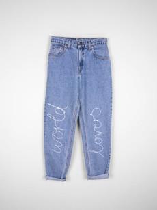 "World Lovers" Embroidered Jeans - Sizes 28-32 via Fanfare Label