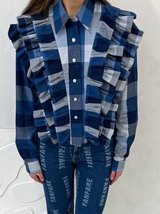 Rain Frill Checked Shirt via Fanfare Label