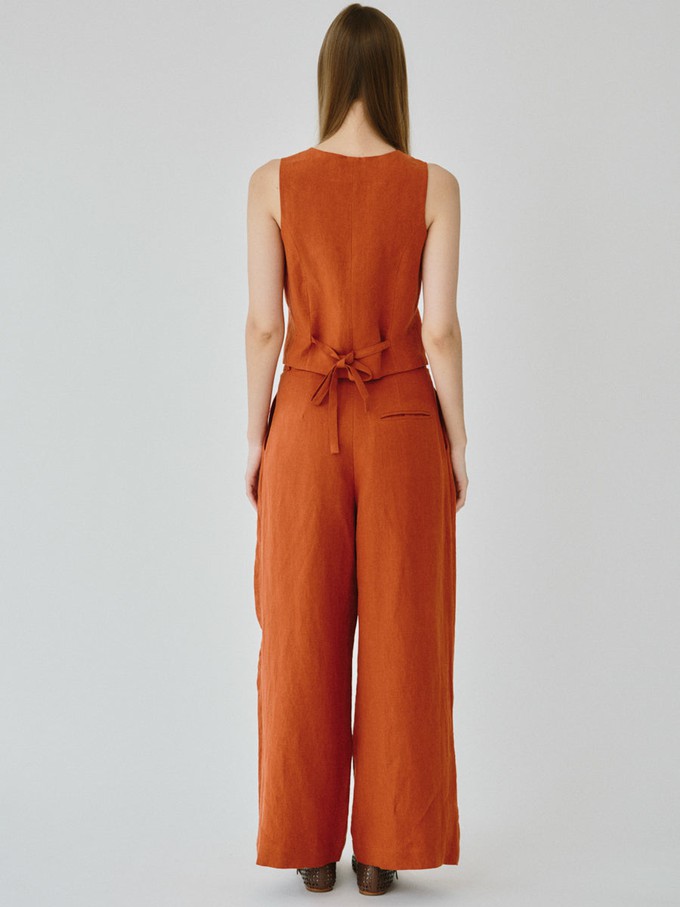 Daphne Linen Waistcoat in Orange from Fanfare Label