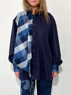 Jules Upcycled Navy Overshirt via Fanfare Label