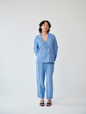 Ethically Made Blue Linen Suit from Fanfare Label