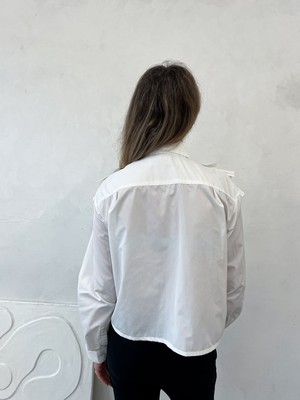 Rain Frill Shirt in White from Fanfare Label