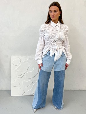 Paige Upcycled White Shirt from Fanfare Label