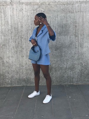 Cornflower Blue Linen Shorts and Shirt Set from Fanfare Label