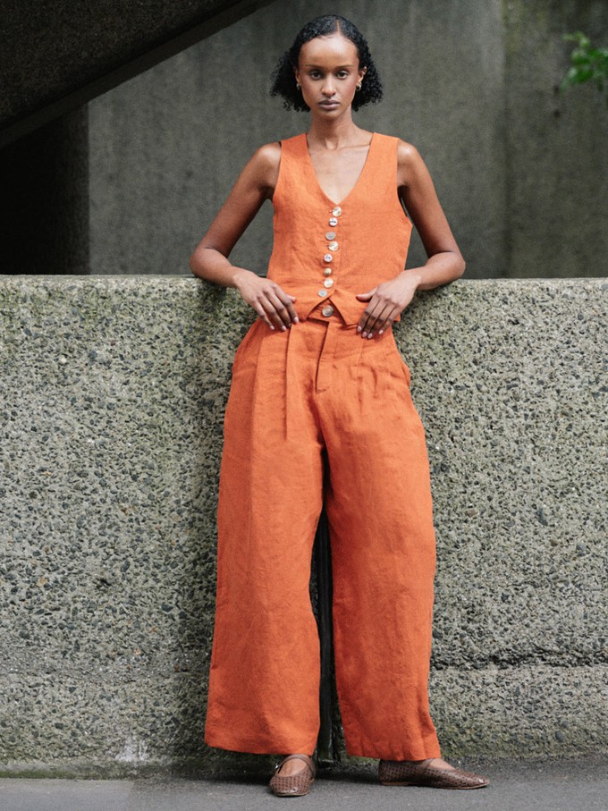 Celeste Linen Trousers in Orange from Fanfare Label