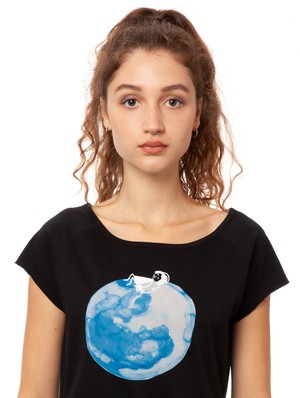 Moon Girl Cap Sleeve black from FellHerz T-Shirts - bio, fair & vegan