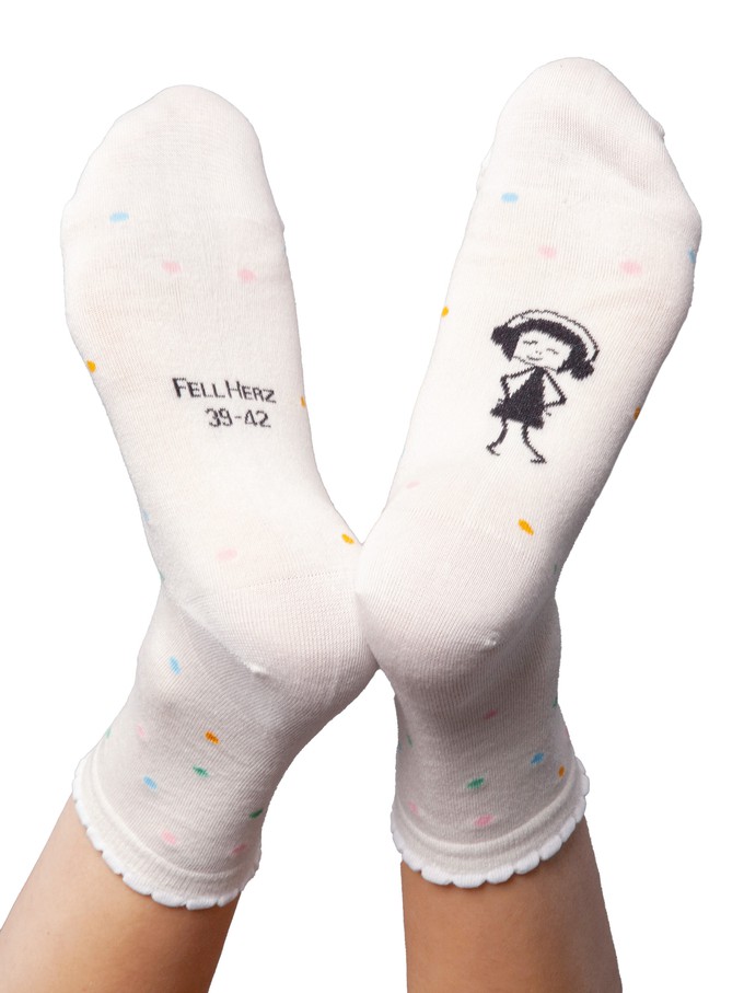 Socks with viscose (from bamboo cellulose) confetti white from FellHerz T-Shirts - bio, fair & vegan