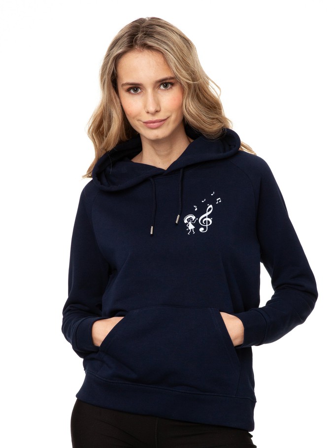 Music Lover Hoodie navy from FellHerz T-Shirts - bio, fair & vegan