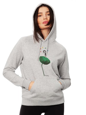 Rainbow Juggleuse Hoodie heather gray from FellHerz T-Shirts - bio, fair & vegan