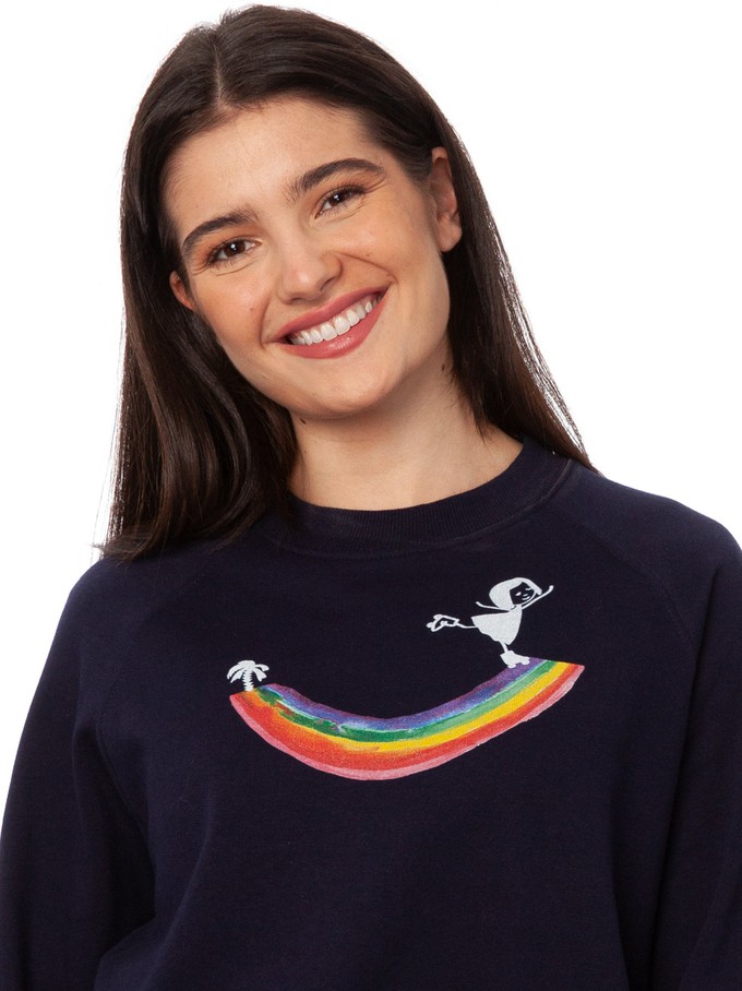 Rainbow Girl Raglan Sweater navy from FellHerz T-Shirts - bio, fair & vegan