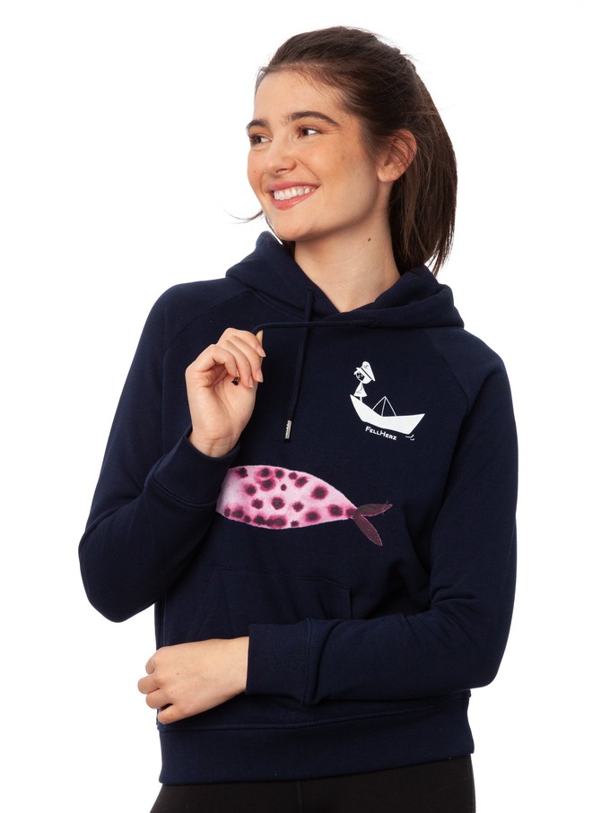 La Capitana Hoodie navy from FellHerz T-Shirts - bio, fair & vegan