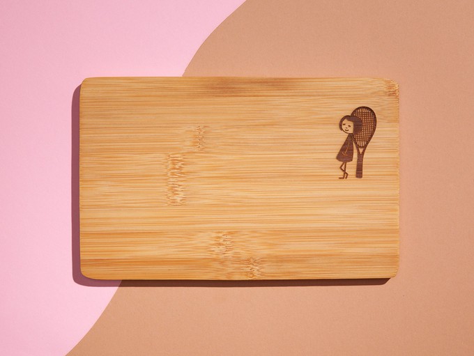 Breakfast Board Tennis Girl Bamboo from FellHerz T-Shirts - bio, fair & vegan