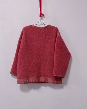 Our "ROUGE & ROSE"  Reversible wool Blanket Made COAT - M- from Fitolojio Workshop